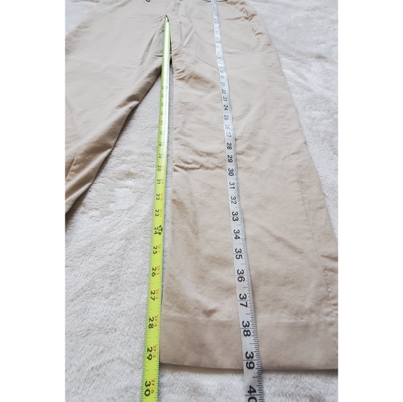 J crew chinos trousers beige flat front cotton size 32x32 - Picture 5 of 8